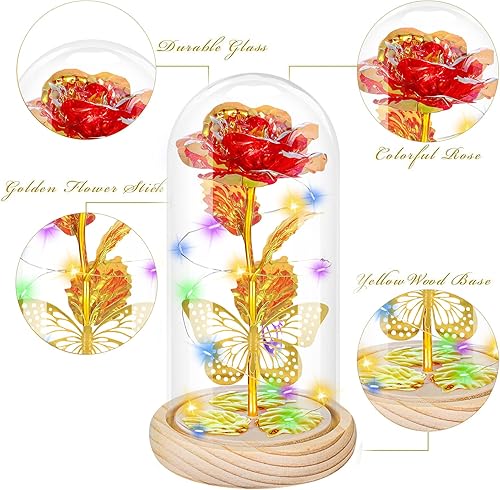 Miniatura 8 de QUNPON Mariposa Flor Roja