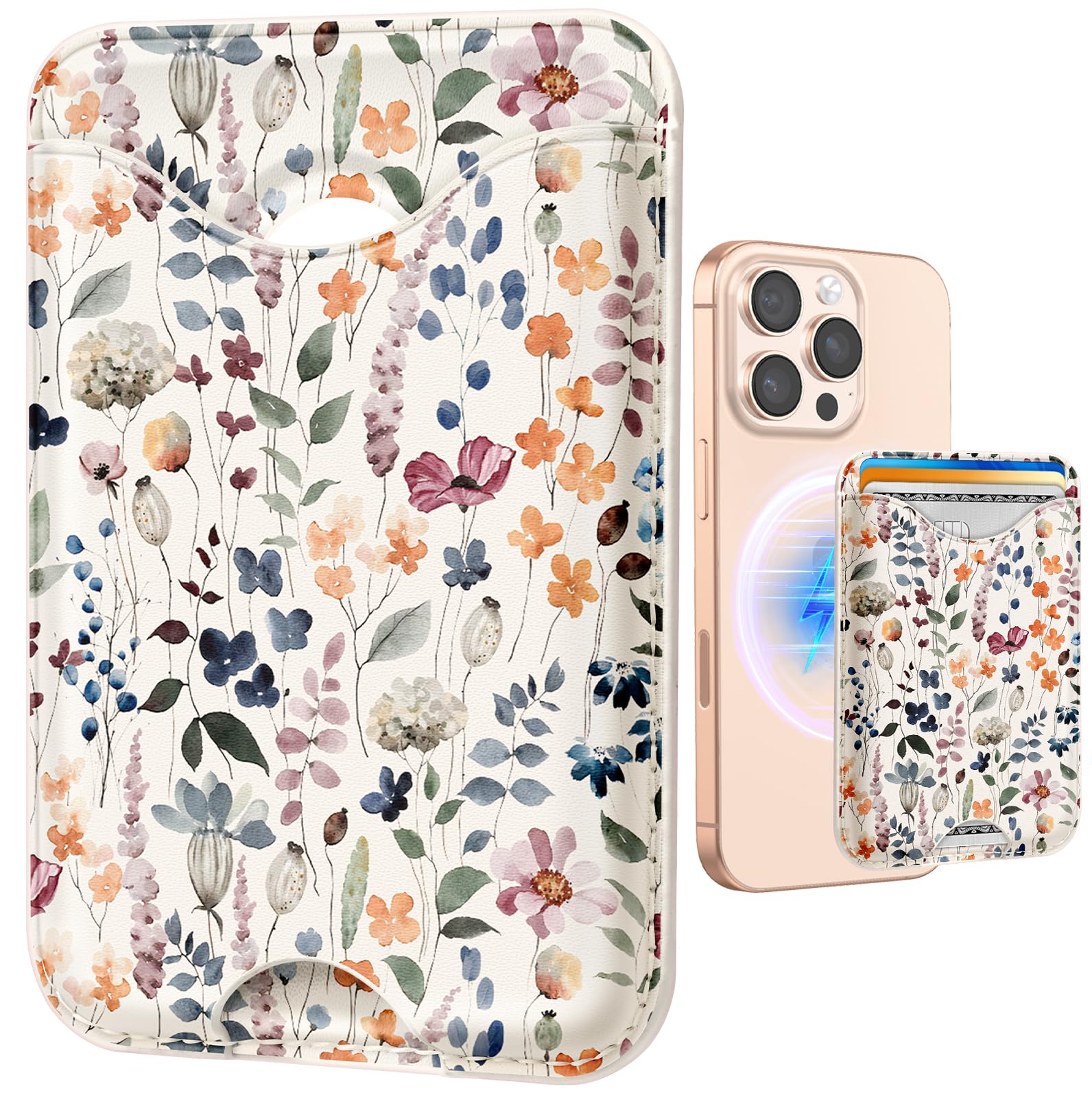 Shorogyt Watercolor Flower Magnetic Wallet
