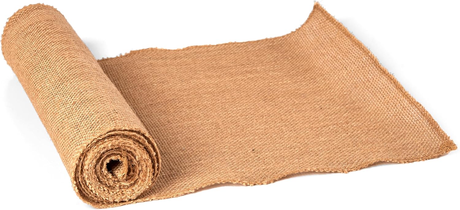 Burlap Fabric Rustic Table Runner Burlap Long Rustic Woven Roll with Fringed Edges