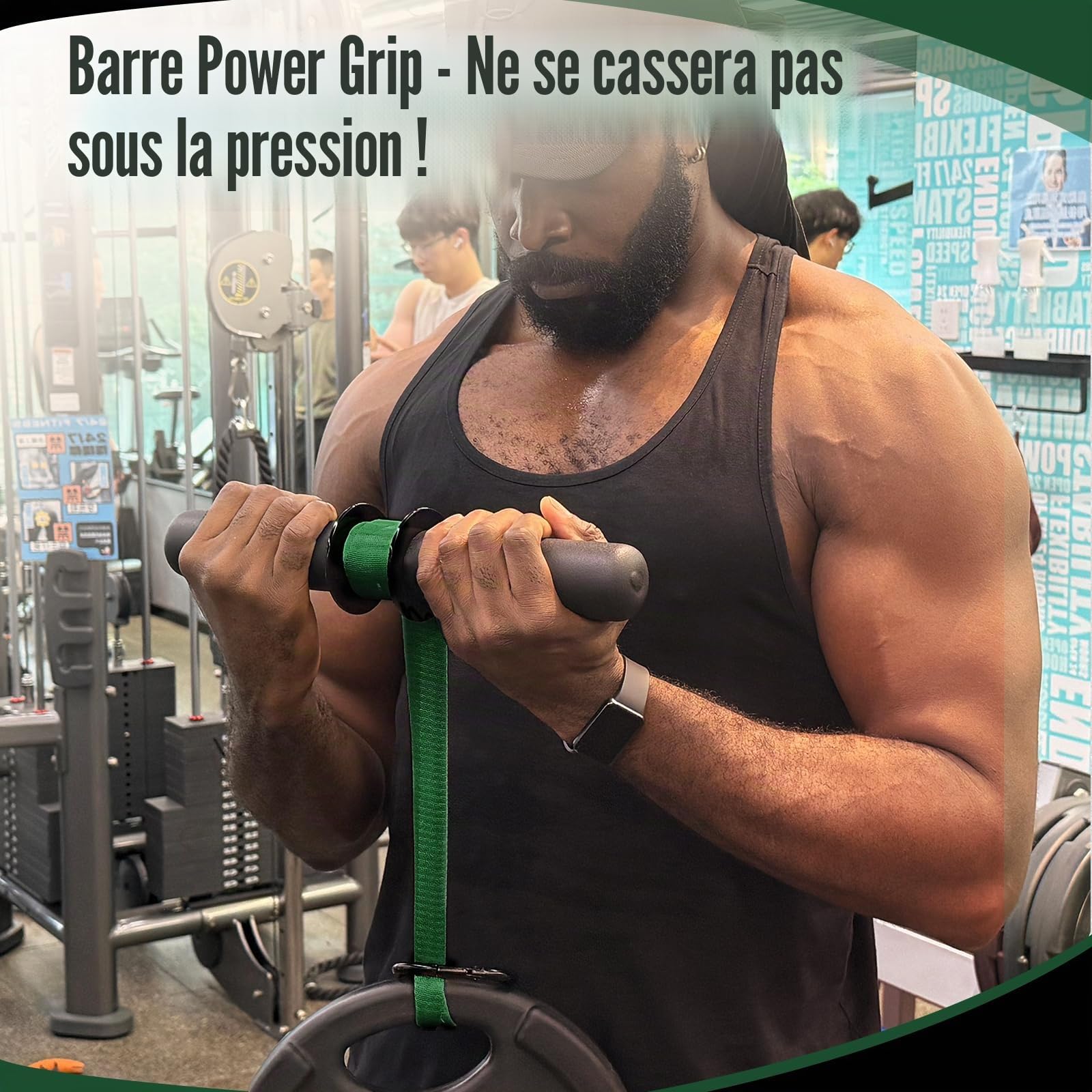 FitBeast Fortifiant pour avant-bras et rouleau de poignet avec poignée épaisse, entraîneur de force d'avant-bras avec sangle réglable – Idéal pour la force de préhension,