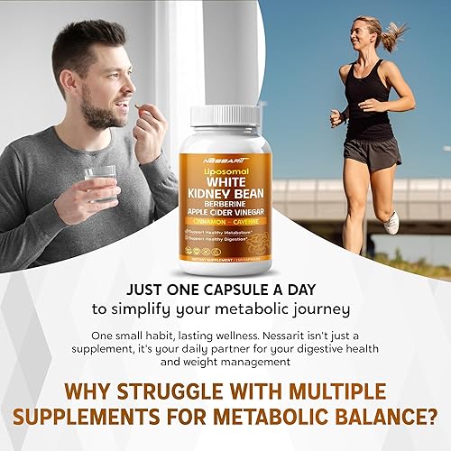 Miniatura 2 de Frijol blanco, berberina, vinagre de sidra de manzana, canela y cayena  Apoya el metabolismo y la digestión saludable  150 cápsulas  Fabricado en