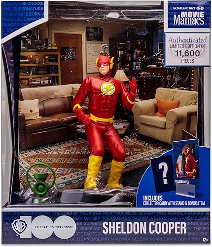 Miniatura 9 de McFarlane Toys - WB 100: Sheldon Cooper (The Big Bang Theory) Maniacs, figura posada de 6 pulgadas