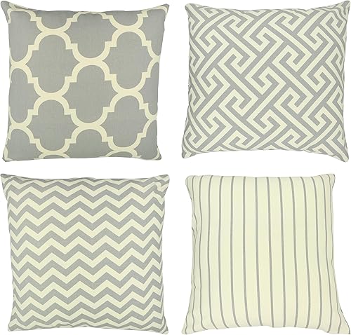 Miniatura 1 de Juego de 4 fundas de almohada decorativas geométricas  Funda de cojín cuadrada de primavera de Pascua con patrón moderno para sofá, cama, hogar,