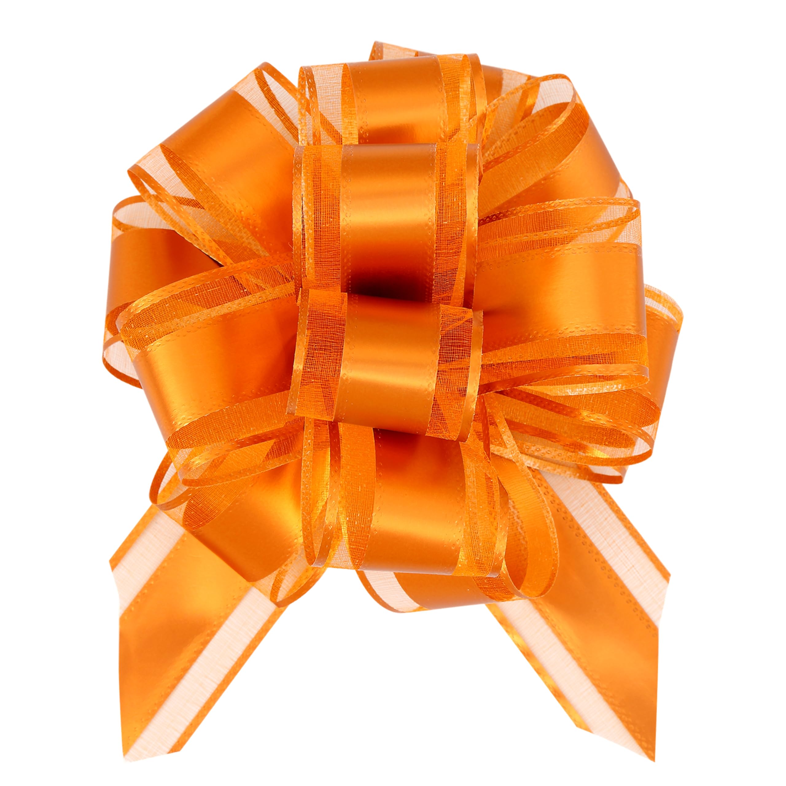 sxvblly 6 PCS Large Pull Bows 6 Inch Orange Bows for Gift Wrapping Wedding Basket Decorated Birthday Party and Valentine's Day Gift Decorations