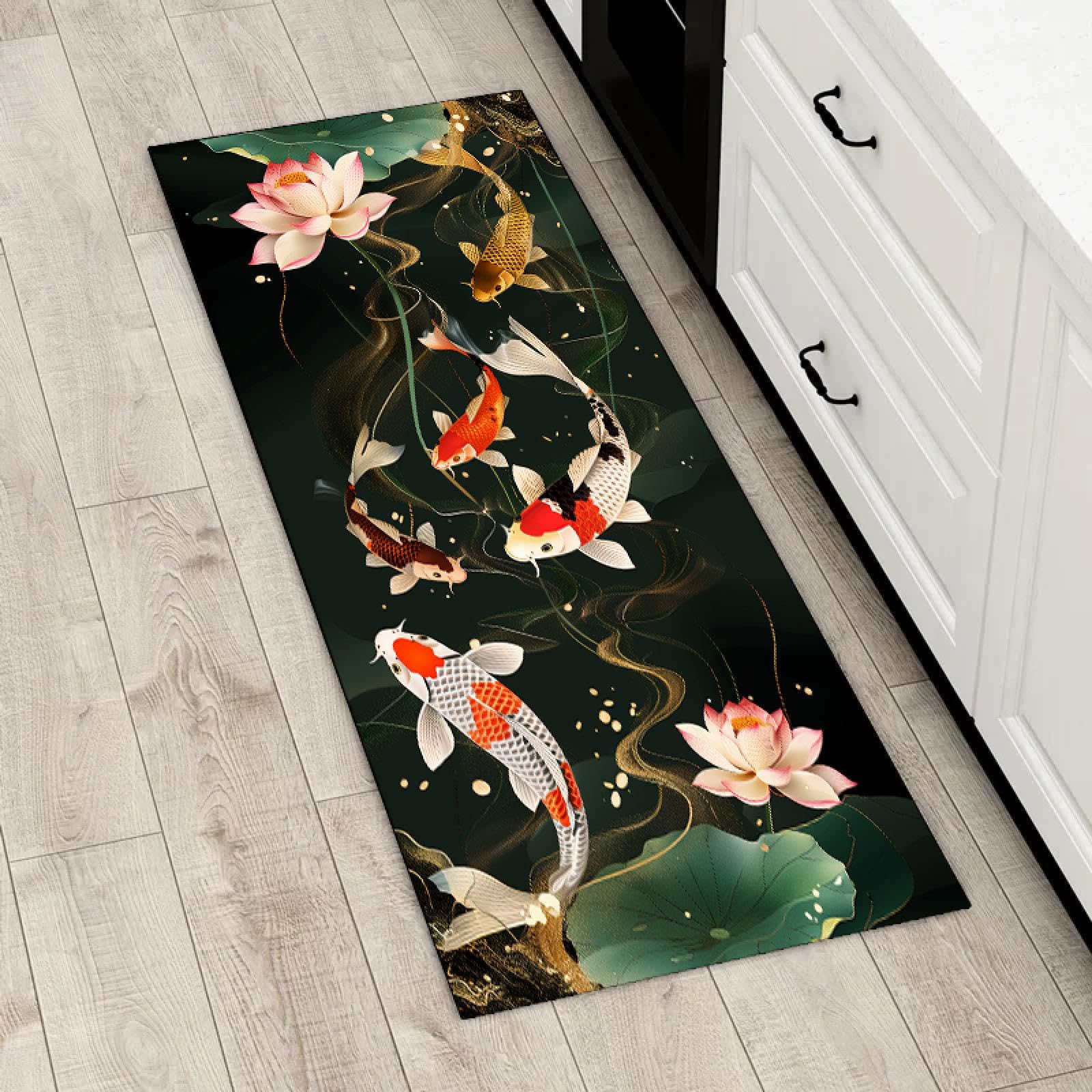 Alfombra de cocina decorativa con estampado textil de alta definición