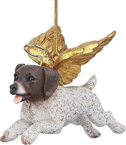 Miniatura 23 de Design Toscano Pitbull Dog Angel - Adorno navideño para árbol de Navidad, 4 pulgadas, resina de piedra fundida, acabado marrón y dorado Marrón