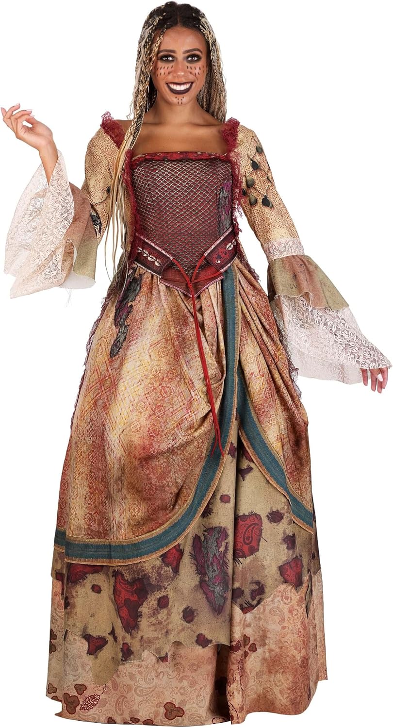Fun Costumes Women's Pirates of the Caribbean Tia Dalma Calypso Costume Dress - Pirate Cosplay Outfit - Officially Licensed