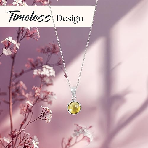 Miniatura 26 de 14K White Gold Gemstone Necklace for Women - Birthstone Jewelry - Teardrop Solid Gold Pendant for Brides WITH Sterling Silver Chain - Elegant