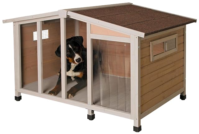 Foto 5 de 7 de Kerbl Pet Casa para Perros Overview, 134x92x82cm, Madera, plástico, plexiglás, para Perros