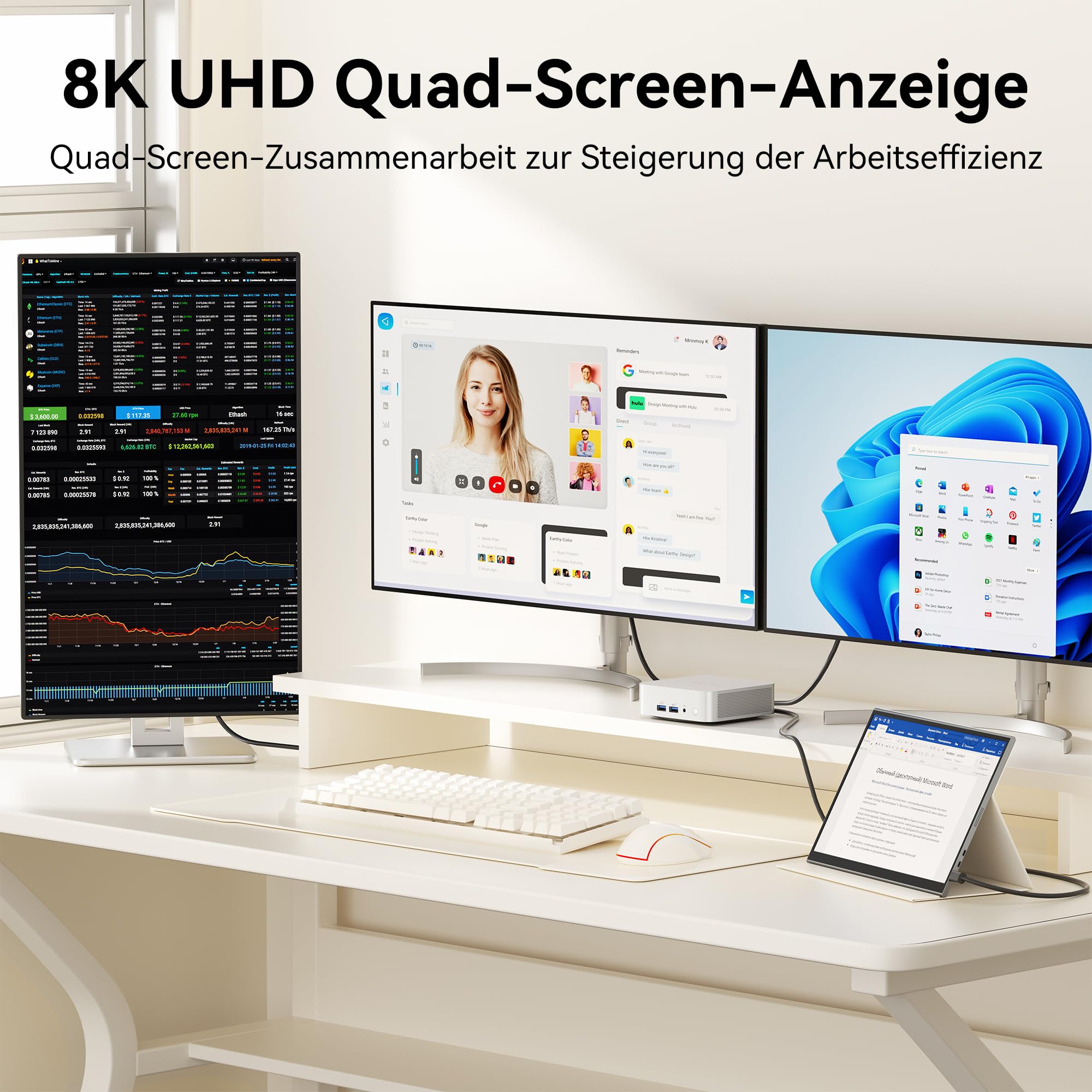 GEEKOM Mini PC A5 Pro 2026 Edition mit AMD Ryzen 5 7530U, 1TB SSD 16GB RAM(Deckt 95% der Nutzer ab) Mini Desktop PC, Windows 11 Pro Vorinstalliert, 2 x USB 4/8K Quad-Display/SD Card für Office/Home