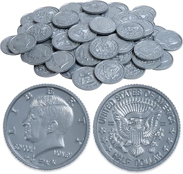 Learning Advantage Play Coins, Half-Dollars, Set of 50 Plastic Coins