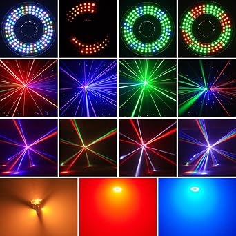 160W 3-Axis Moving Head Lights RGBW 540Rotation DJ Light with Strobe Effects DMX512 19/25CH with Sound Activated Moving Head Beam Stage Light for Disco Wedding Parties Live Show Bar