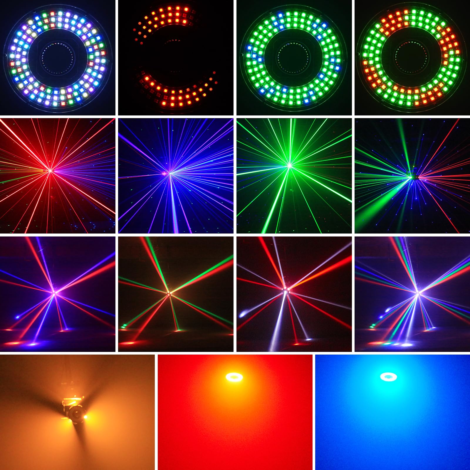 200W Teste Mobili Luci LED RGBW Discoteca Luci 3 assi Rotazione infinita Faretto Moving Head Stroboscopica per Natale Spettacolo Bar Club Festa Palcoscenico