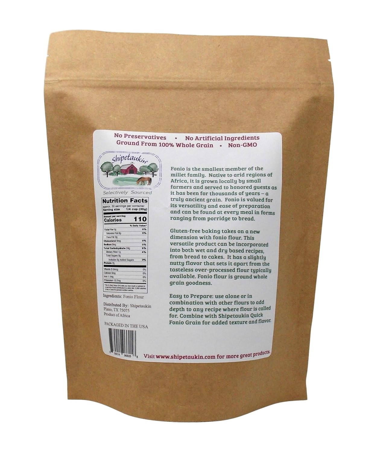 Shipetaukin Fonio Gluten Free Flavors of Africa Ancient Grain Sampler Bundle - (1) each: Fonio and Fonio Flour for Cooking and Baking - Non-GMO - Vegan