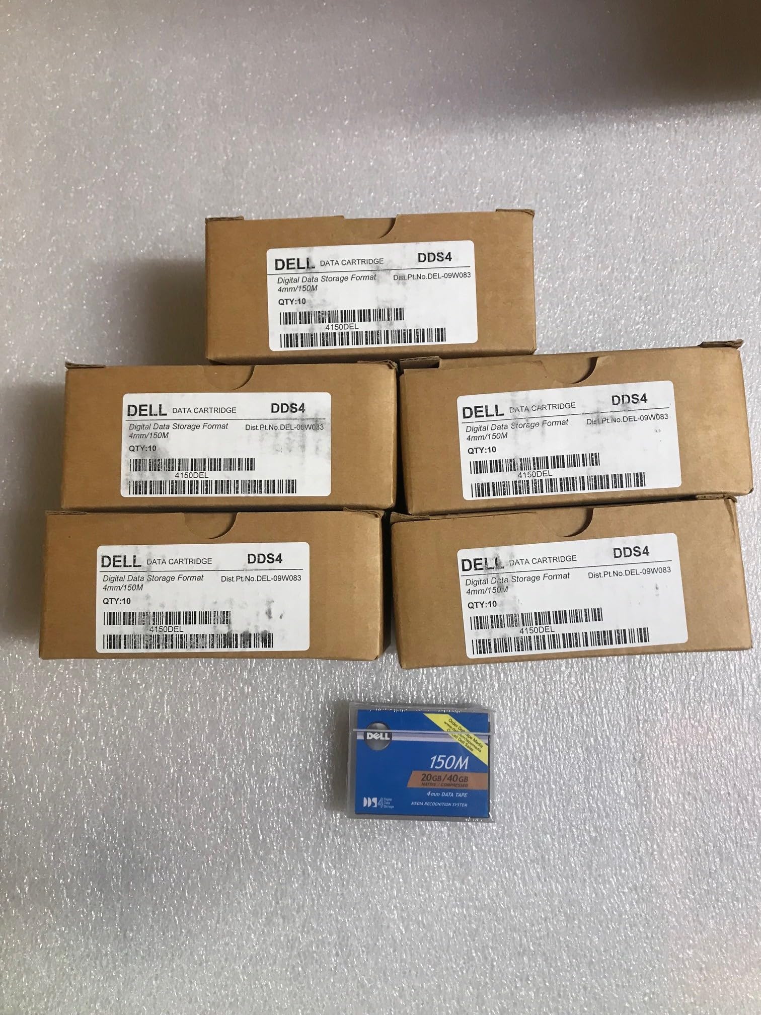 50 Pack 09W083 DDS-4 150M 20/40GB 4MM Tape Cartridges