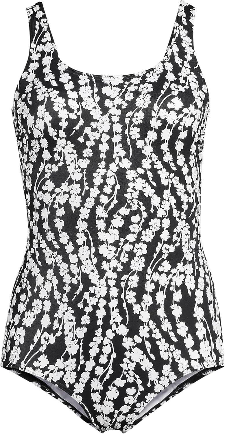 Lands' End Women's Chlorine Resistant Scoop Neck X-Back High Leg Soft Cup Tugless Sporty One Piece Swimsuit - Image 6