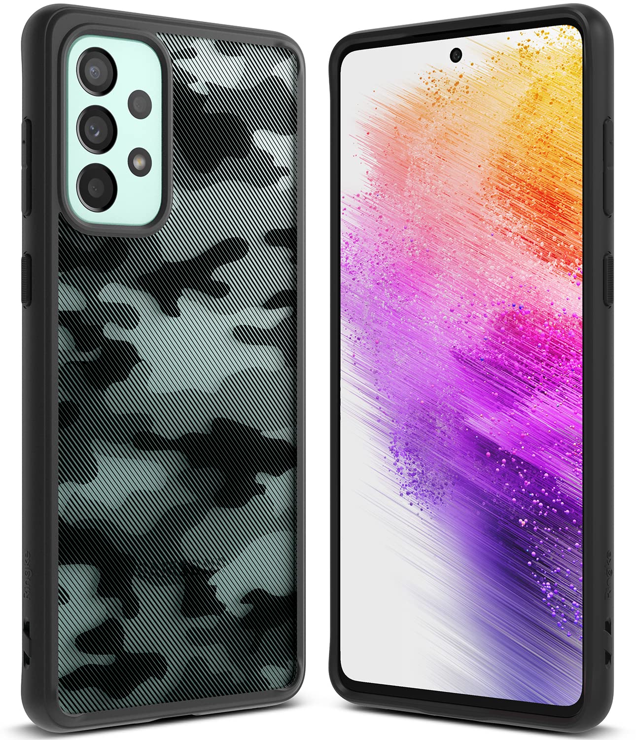 Ringke Fusion Matte Compatible with Samsung Galaxy A73 5G Case Cover Anti Fingerprint Hard PC Back TPU Bumper Scratch Resistant Natural Form Samsung A73 5G Back Cover - Matte Camo Black