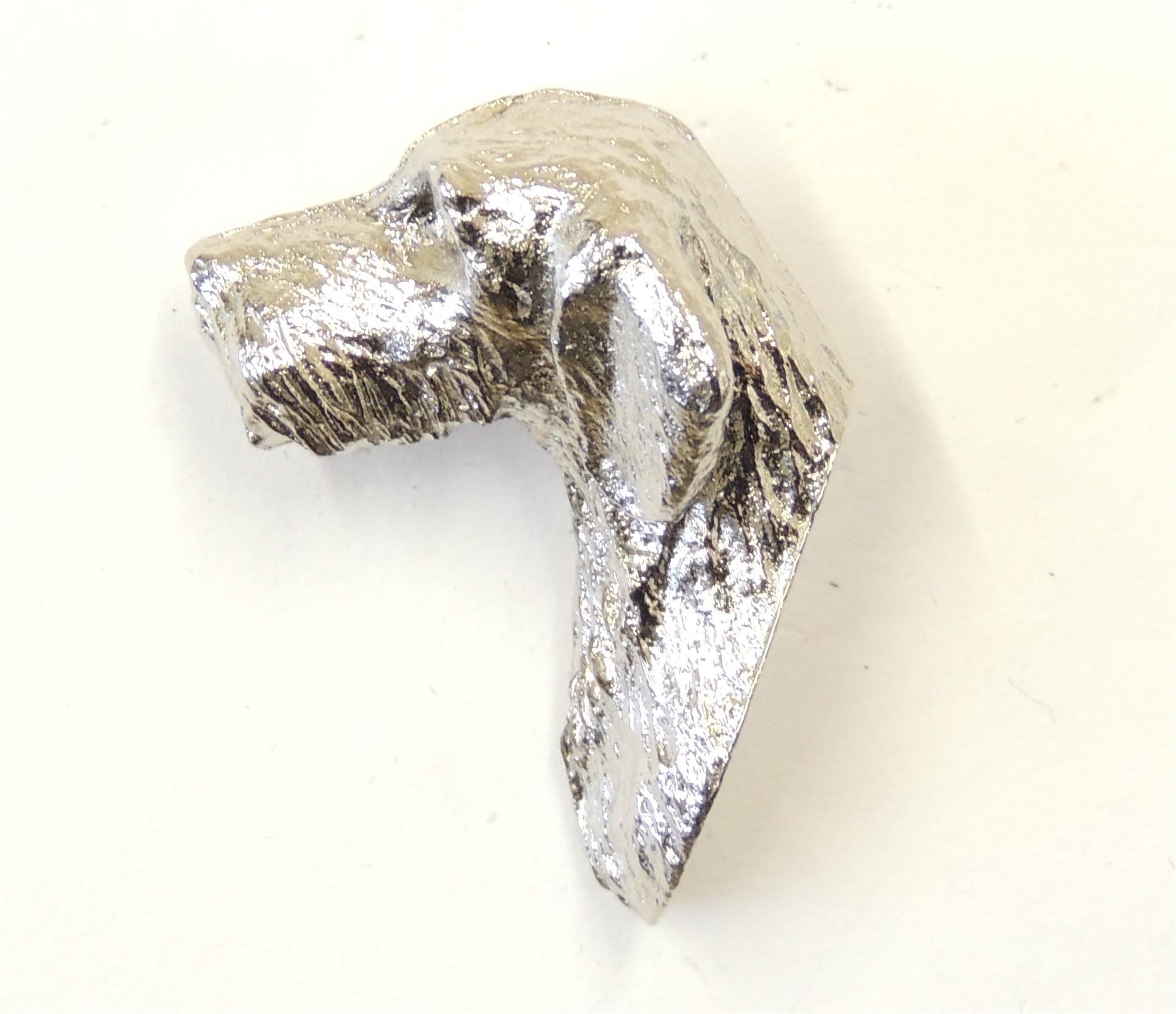 German Wire Hair Pointer lapel Pin. Brooch Silver Finish