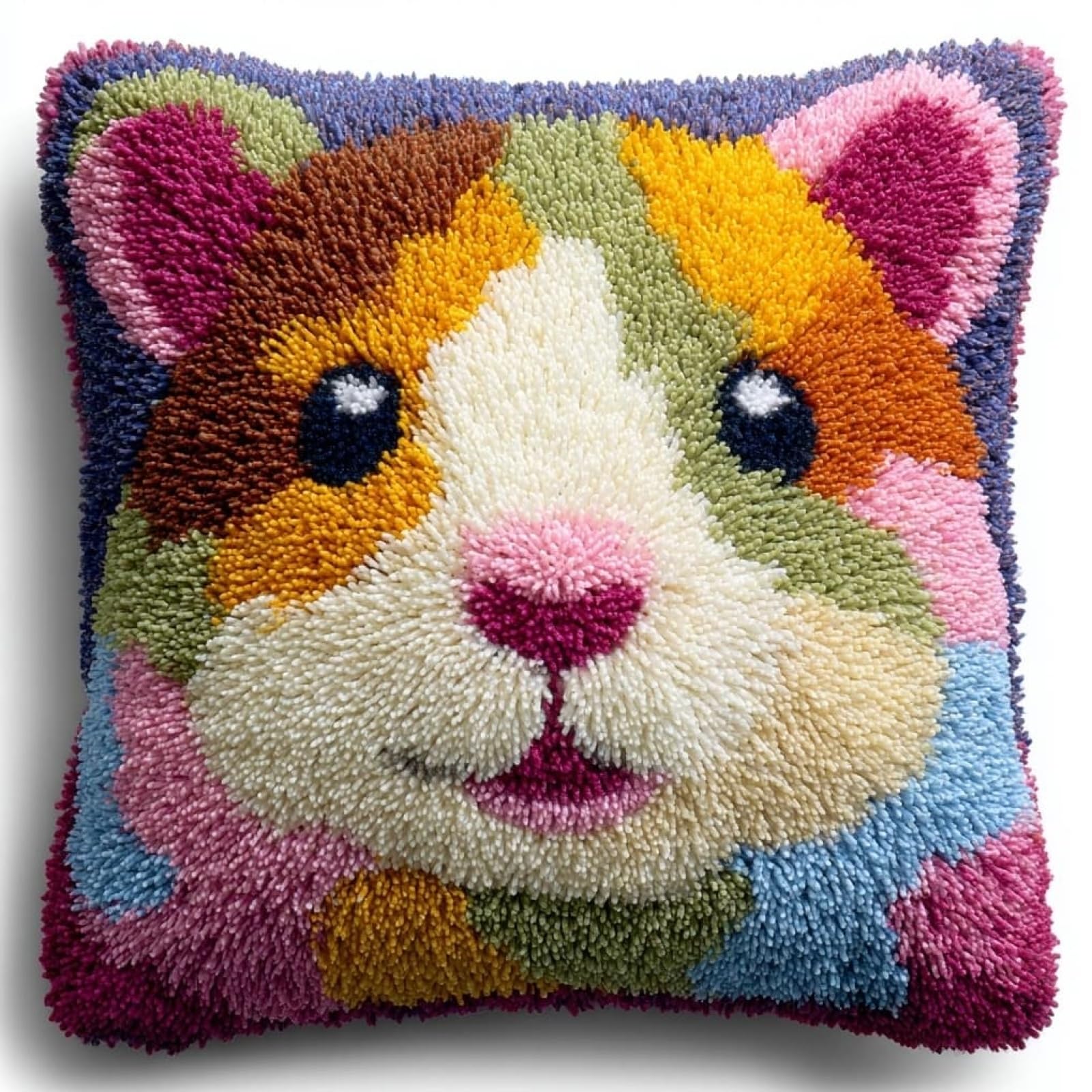WallustrioaW Latch Hook Cushion Kits 17x17in,Cute Hamster