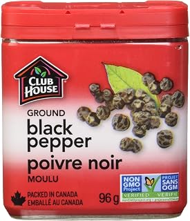 Club House, Quality Natural Herbs & Spices, Ground Black Pepper, Plastic Can, 96g