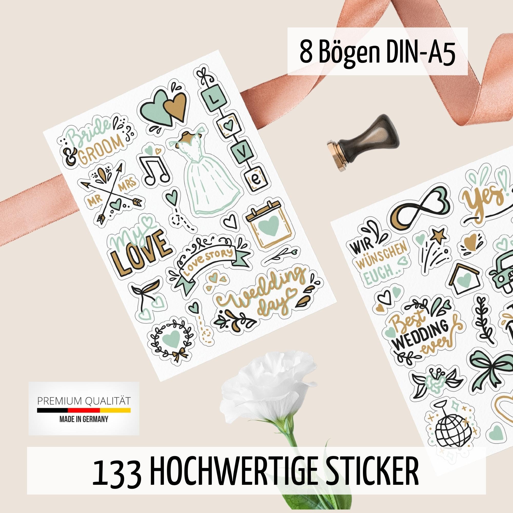 Pack De 212 Pegatinas Para álbumes De Fotos, Libros De Visitas Y Manualidades - Ideales Para Bodas, Cumpleaños Y Recuerdos Infantiles
