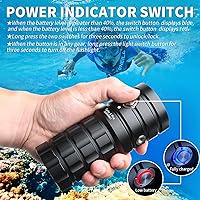 Vista 6 de Luz de buceo, TS S Pro13000Lumens 328.1 ft luz de video subacuática, linterna de buceo, linterna impermeable con carga tipo C para deportes