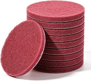 10 PCS Scrubber Scouring Pads 5 Inch Polishing Pads | Flocking Scuff Pad Scuff Conditioning Discs Polishing Sander Buffing Pad for Furniture Automotive Cleaning, Rust Removal