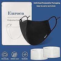 Vista 7 de Mascarillas de tela de 4 capas, lavables, reutilizables, transpirables, ajustables, con bolsillo para filtro para adultos, 2 filtros incluidos
