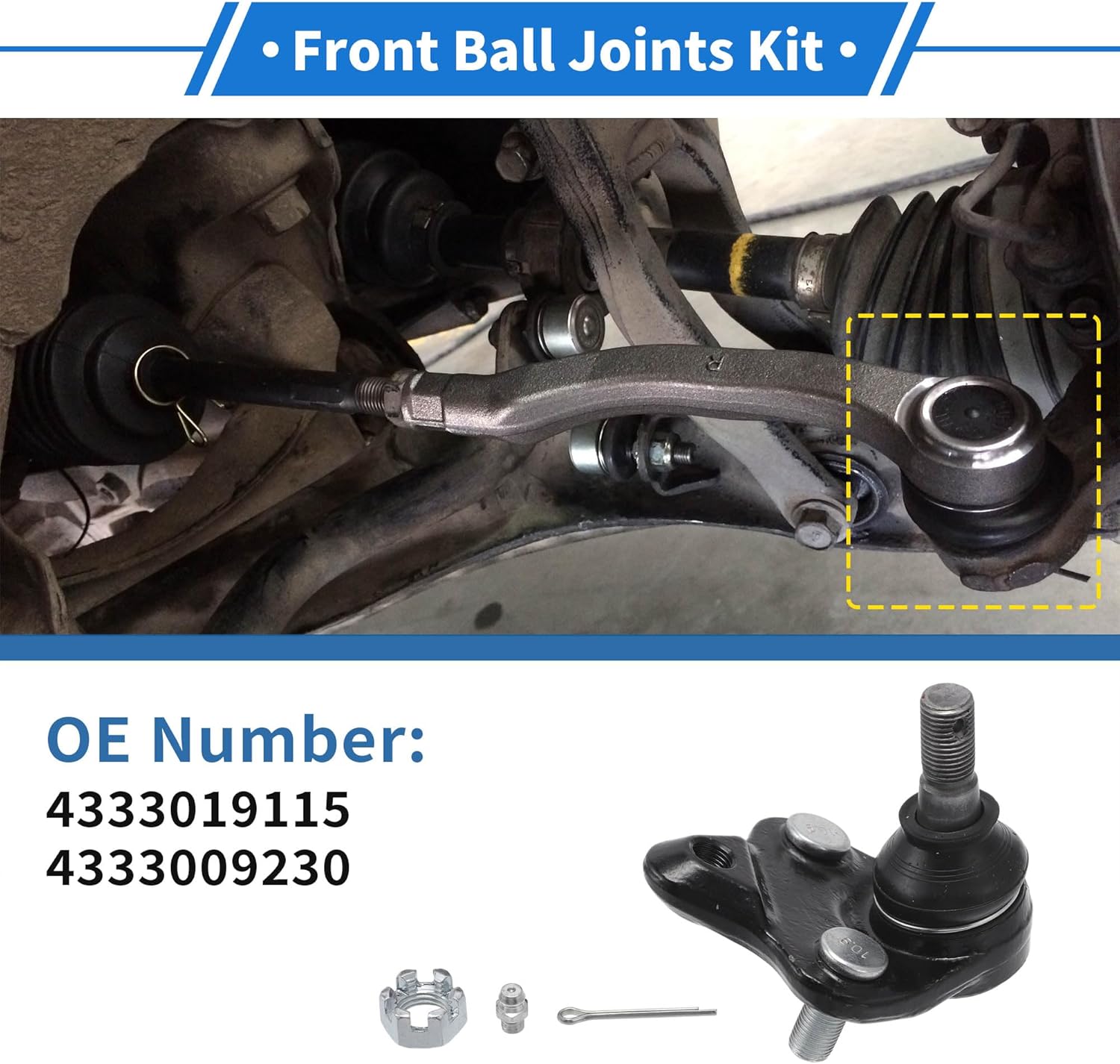 2 Pcs Front Lower Ball Joints for Toyota Corolla 1996-2008 Suspension Ball Joint Kit No.4333019115/4333009230