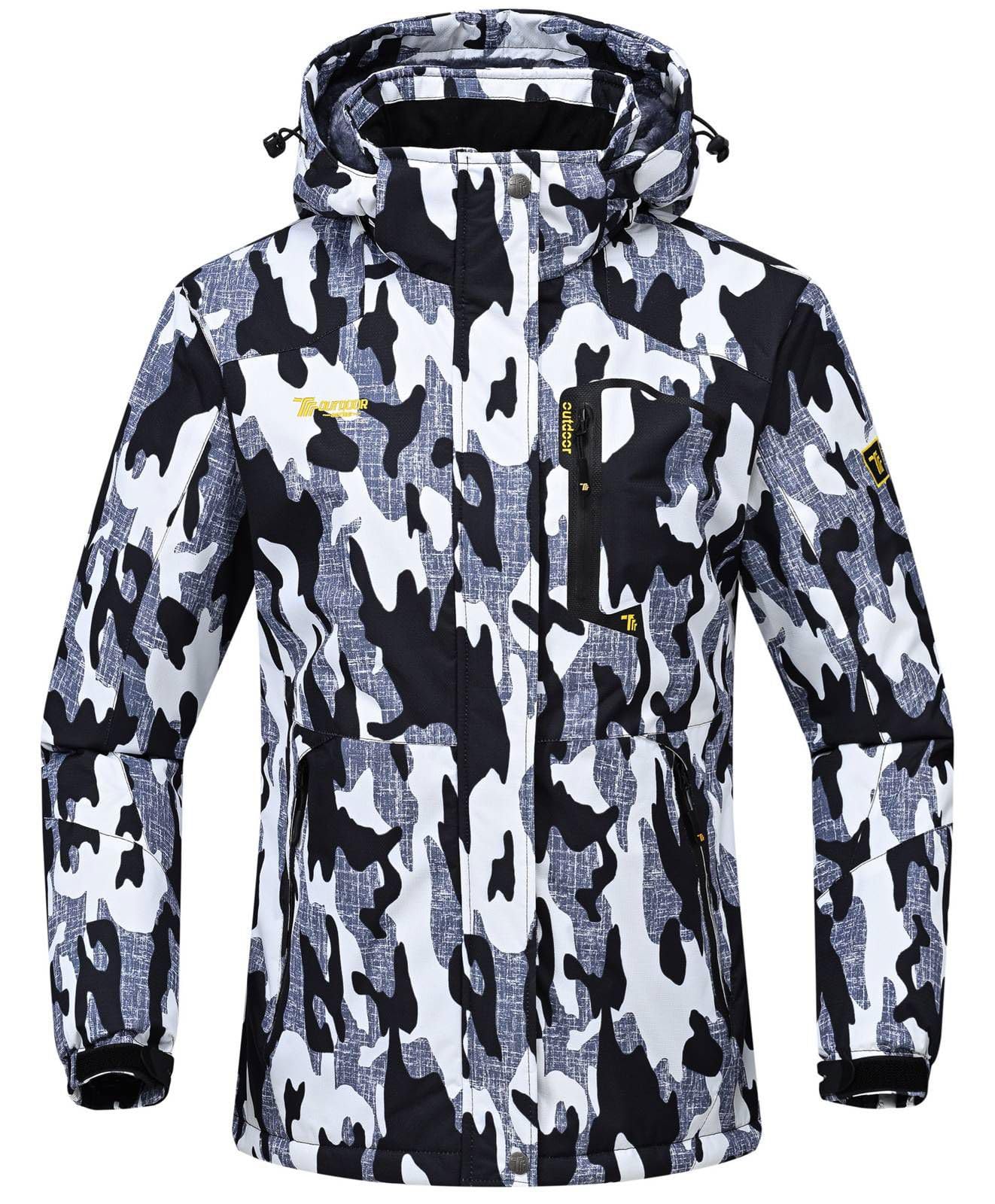 Rdruko Skijacke Damen Warme Winterjacke Gefüttert Verdickt Softshelljacke Wasserdicht Snowboardjacke Atmungsaktiv mit Abtrennbarer Kapuze
