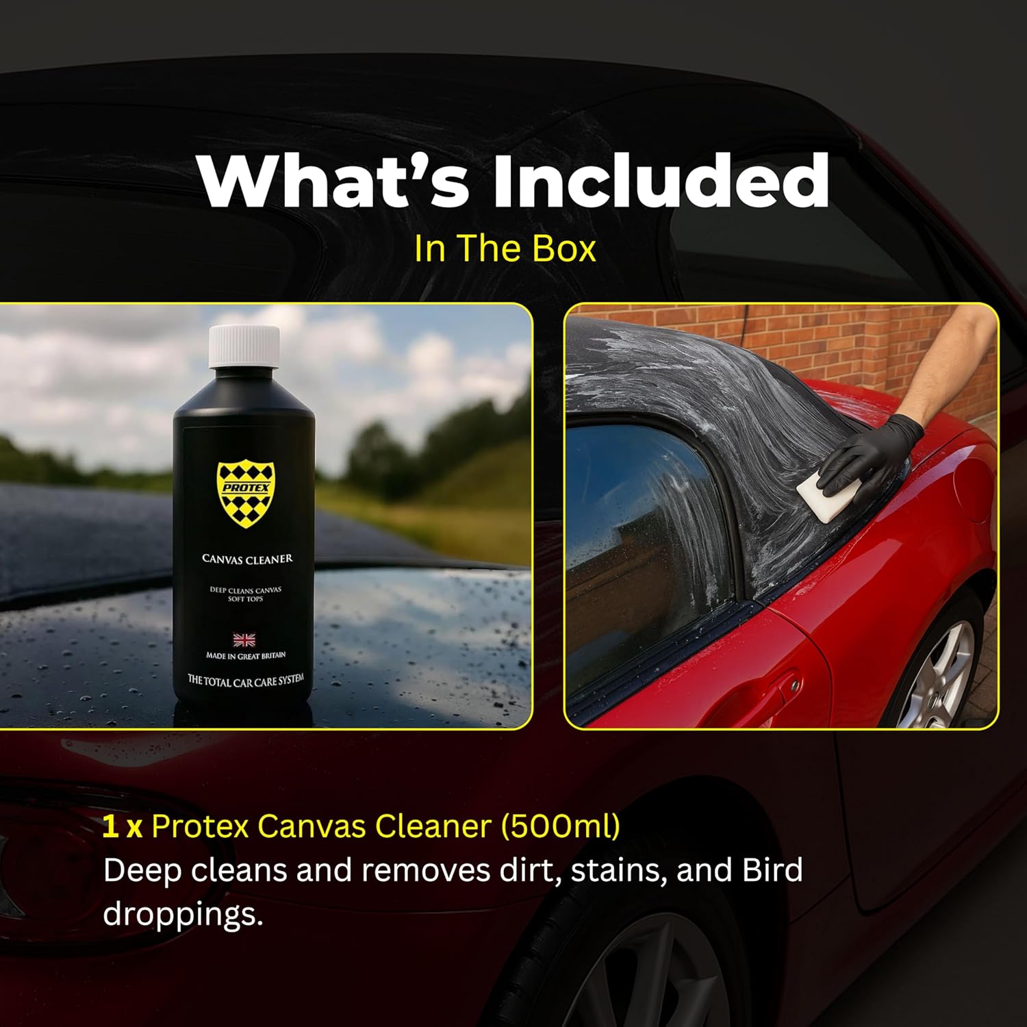 PROTEX Convertible Soft Top Canvas Cleaner 500ml - Deep Cleans