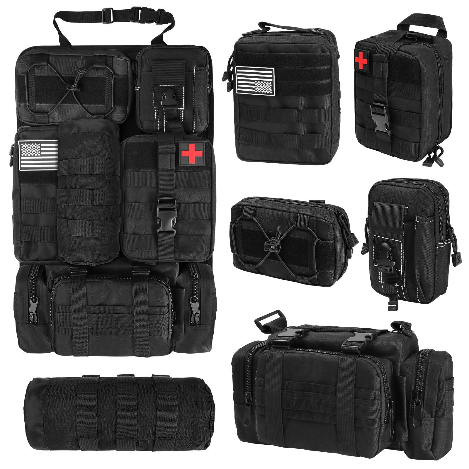 COFSODI Car Seat Back Organizer, Backseat Velcro Pouch Molle Panel, Car Front Seat Back File Organizer, Vehicle Backseat Tactical Travel Bag, Camping Essential Storage Accessory, For Men's Automotive