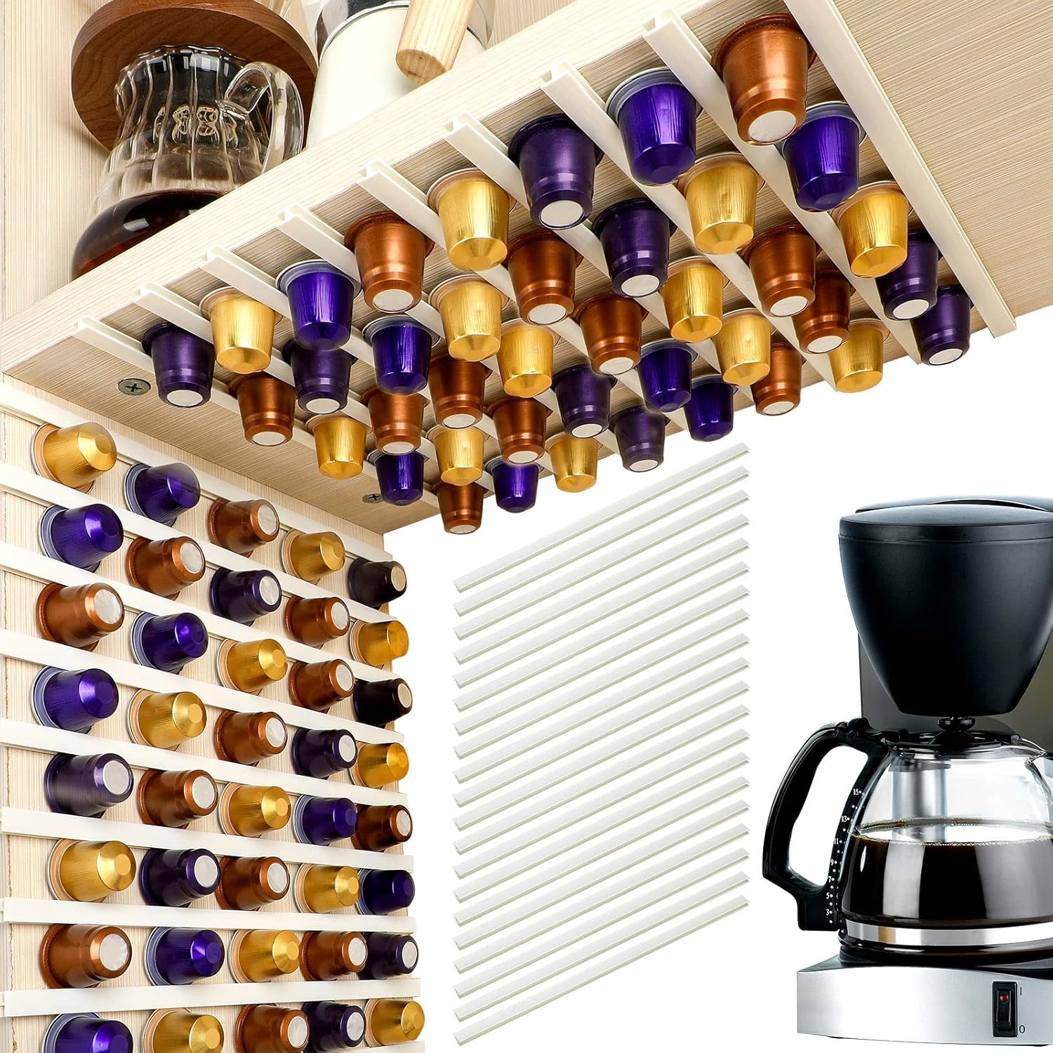 20 Pcs Coffee Pod Holder Wall Mount Coffee Pod Storage with
