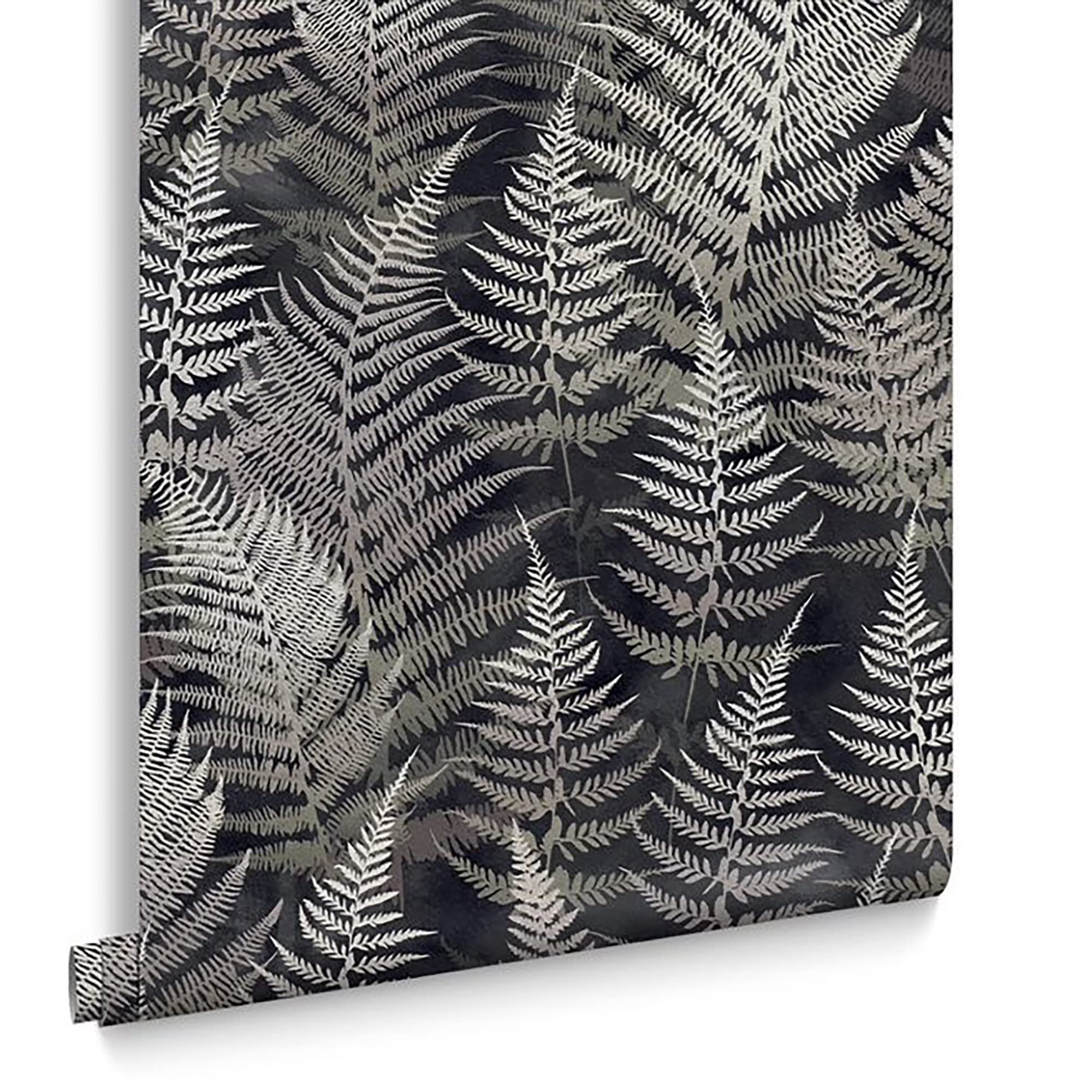 Clarissa HulseWoodland Fern Charcoal Removable Wallpaper
