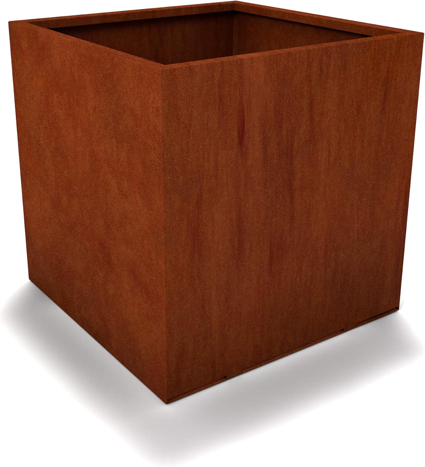 Lewis Bamboo Modern CORTEN Steel Rectangle Planter Box (18-in L x 18-in W x 18-in T)