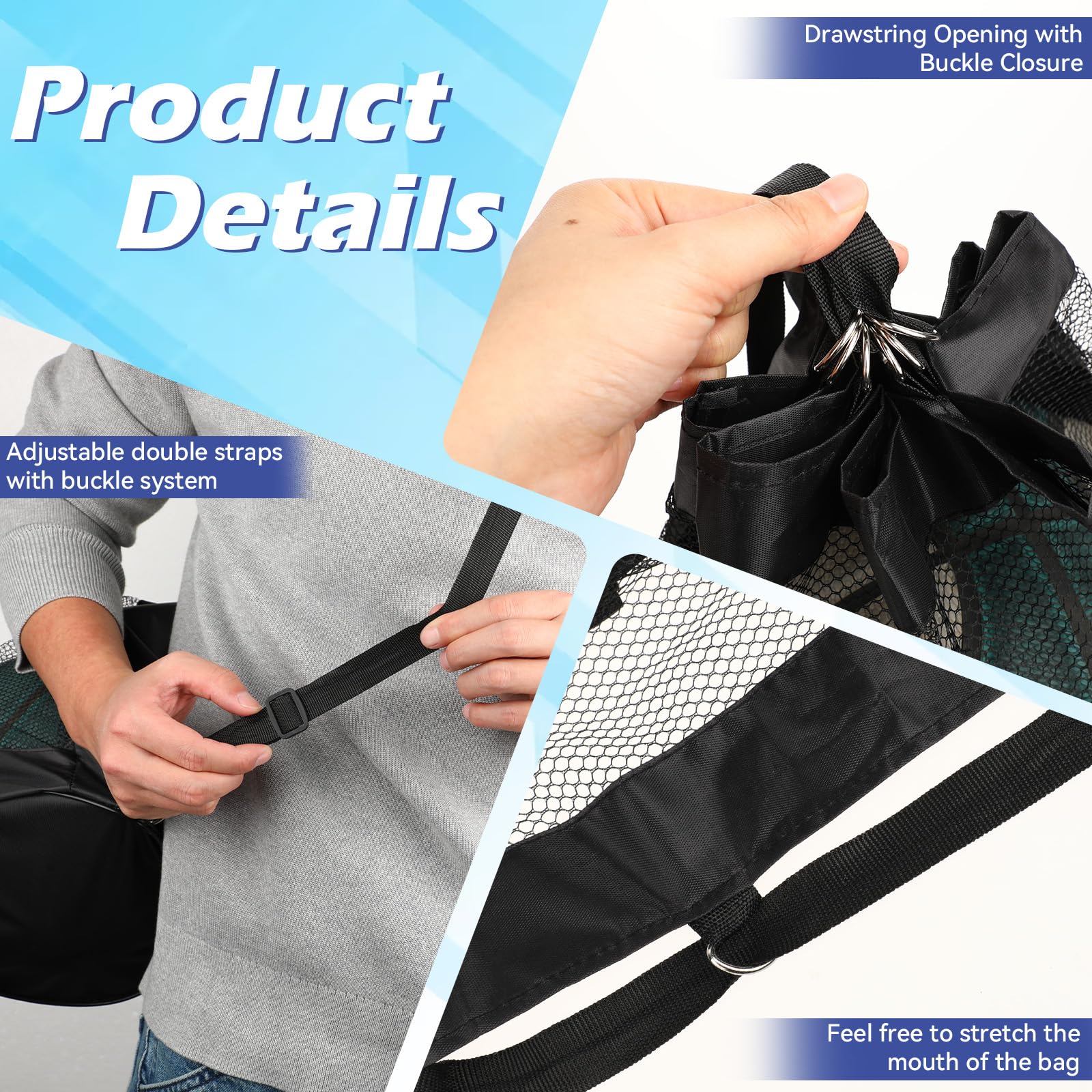 Molain Bolsa de Malla Multiusos para Pelotas - Fútbol, Baloncesto, Tenis, Voleibol, Rugby - Mochila Portátil para Playa y Gimnasio