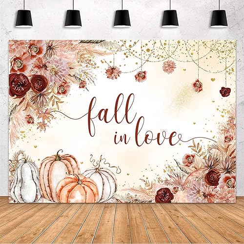 Miniatura 1 de MEHOFOND Telón de fondo de enamoramiento de 7 x 5 pies para despedida de soltera, calabaza, decoración de despedida de soltera, fondo de fotografía,