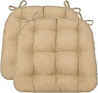 Vista 24 de Barnett Home Decor Cojín para Silla de Comedor de Microgamuza Camel con Lazos - 15 x 17 Tamaño Pequeño Cojín para Silla - Relleno de Espuma