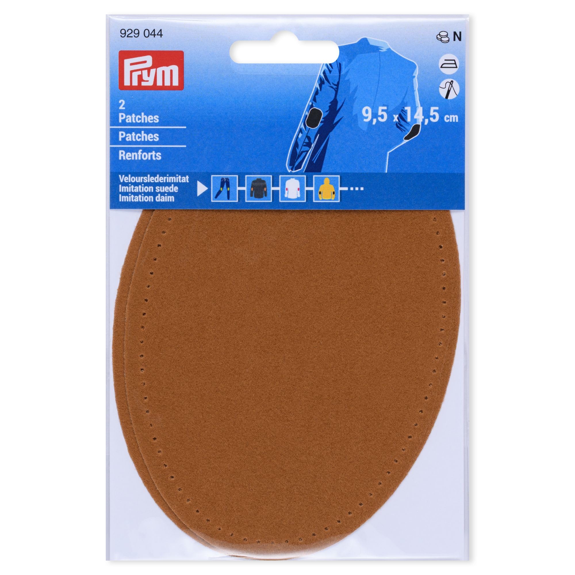 Prym 929044 Patches Velourslederimitat, aufbügelbar, 9,5 x 14,5 cm, camel