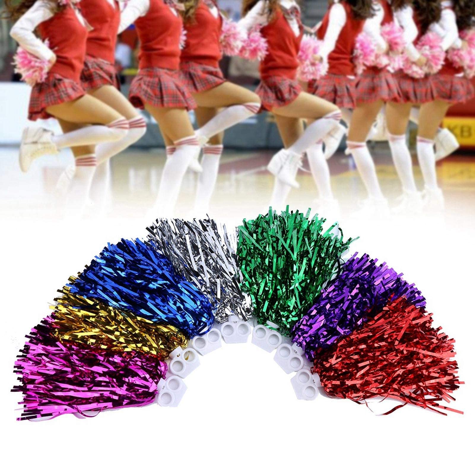 Vllold Pompons De Pom-Pom Girl, Boule De Danse – Pompons Colorés De Pom-Pom Girl, Pompons De Pom-Pom Girl Pour Et Adultes