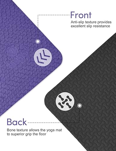 Miniatura 3 de IUGA Tapete de yoga antideslizante y antidesgarros, ecológico, tapete de yoga caliente, tapete grueso para entrenamiento y ejercicio para yoga,