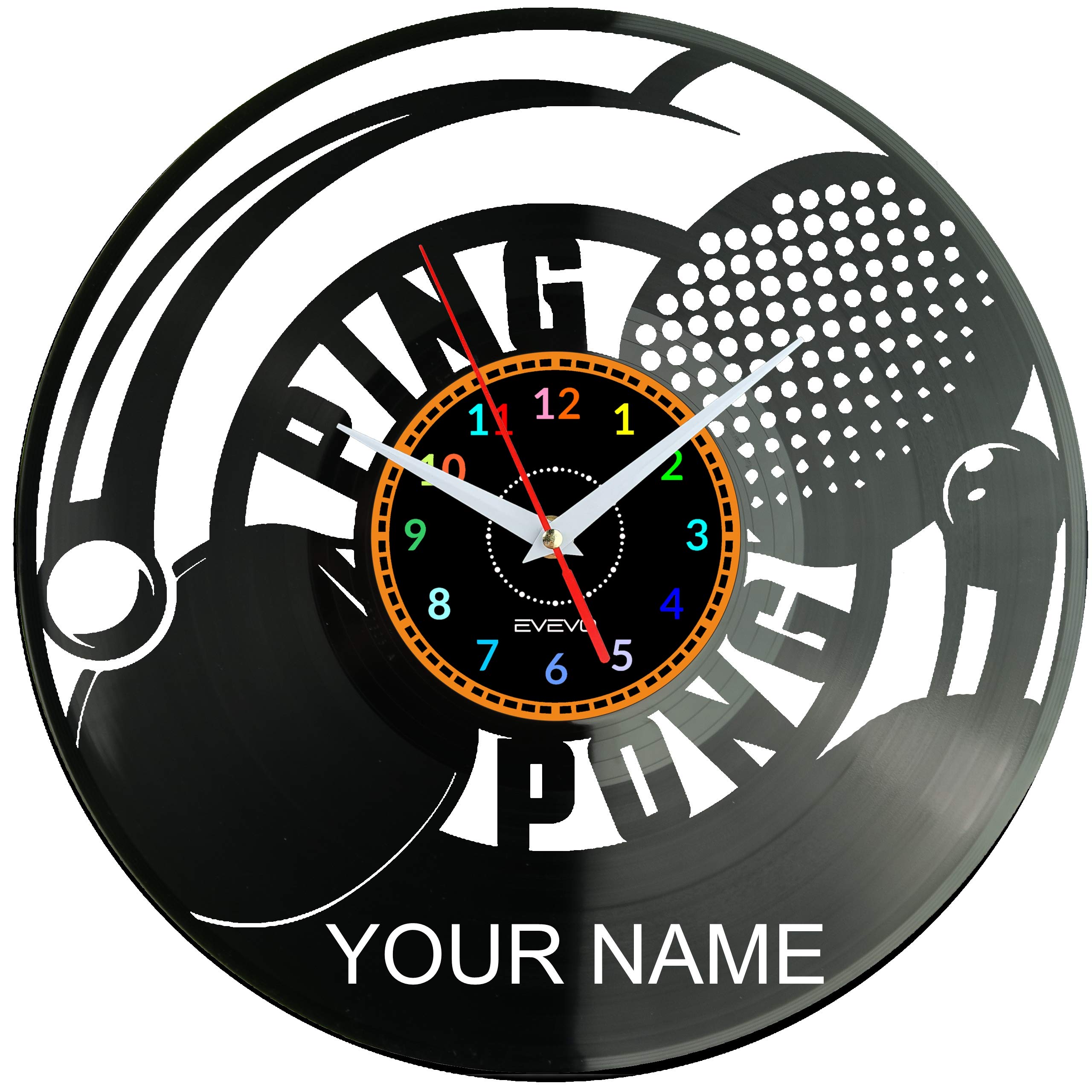 Horloge personnalisée ping pong cadeau idéal pour athlète rétro