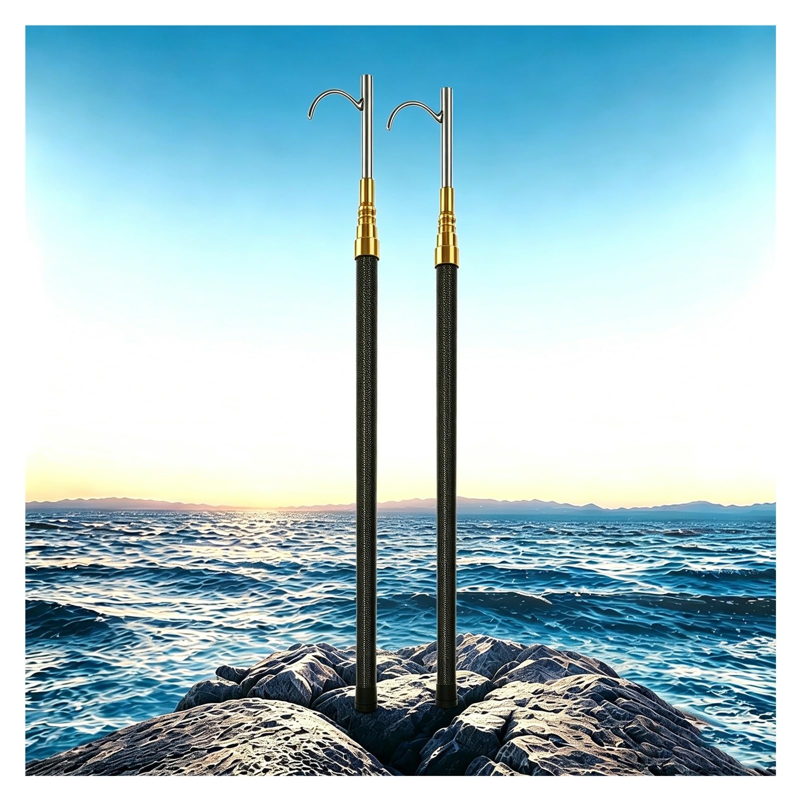 DJPHOFS 1 2 3 Pack Telescopic Pole with Hook, Boat Hook for Docking with Telescoping Extension Pole, Heavy Duty Dock Rods for Boat Docking Marine-grade(2pack,39.4ft/12m)
