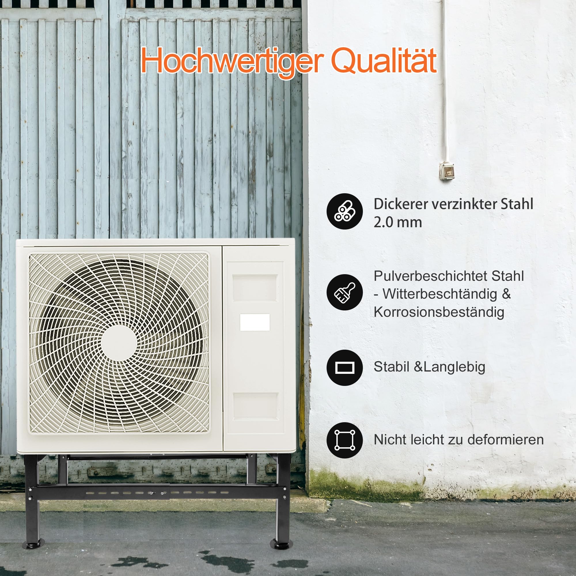 Wostore Support Au Sol Pour Pompe à Chaleur Climatiseur Console De Sol Support Climatiseur