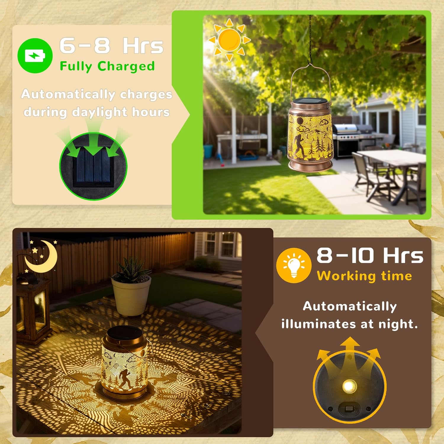 Bigfoot Solar Lantern for Garden Outdoor Decor – Hanging Metal Light Decoration for Patio, Yard, Lawn, Pathway, Backyard – Sasquatch Gift for Mom, Women, Grandma - Image 7