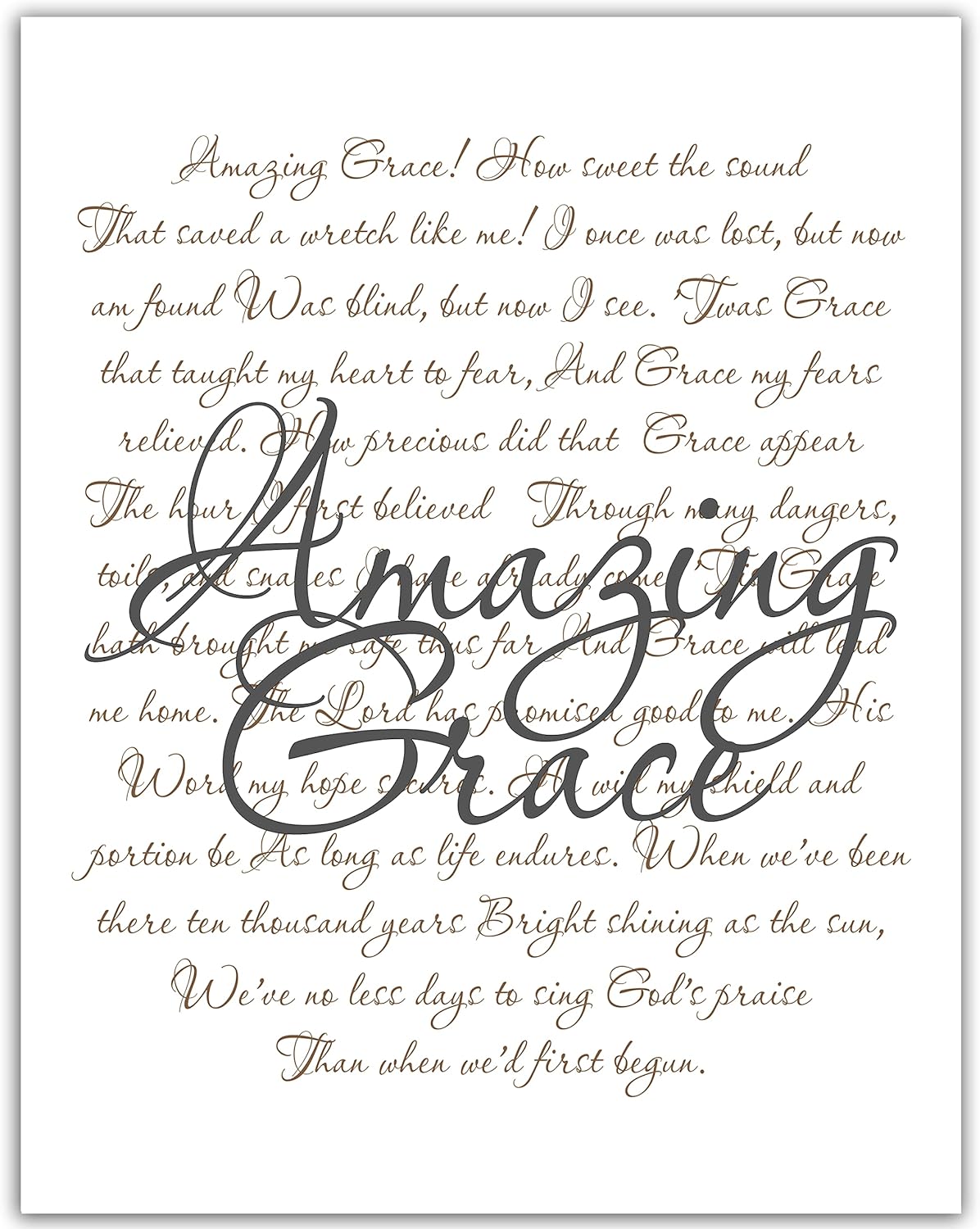 Amazing Grace Poster,Amazing Grace Wall Art For Prayer