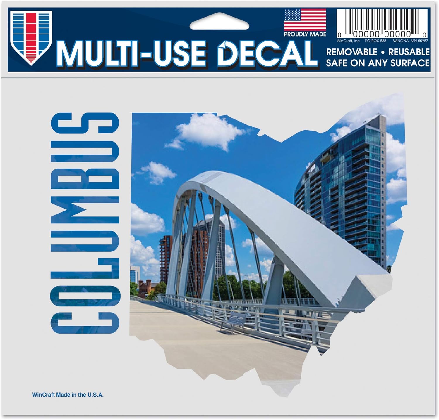 Destination Ohio COLUMBUS City/ Ohio COLUMBUS Multi-Use Decal -Clear Bckrgd 5" x 6"City/ Ohio COLUMBUS Multi-Use Decal -Clear Bckrgd 5" x 6", Multi, NA