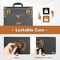 Vista 8 de Estuche de maquillaje rodante, carrito de salón de belleza con ruedas de doble bloqueo, carrito de almacenamiento con bolsa de tijera, organizador