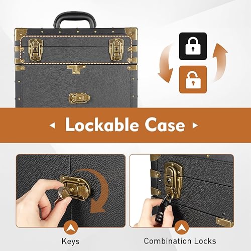 Miniatura 5 de Caja de herramientas con cierre para salón de belleza, caja de tren de maquillaje, maleta con soporte para secador de pelo, caja de herramientas de