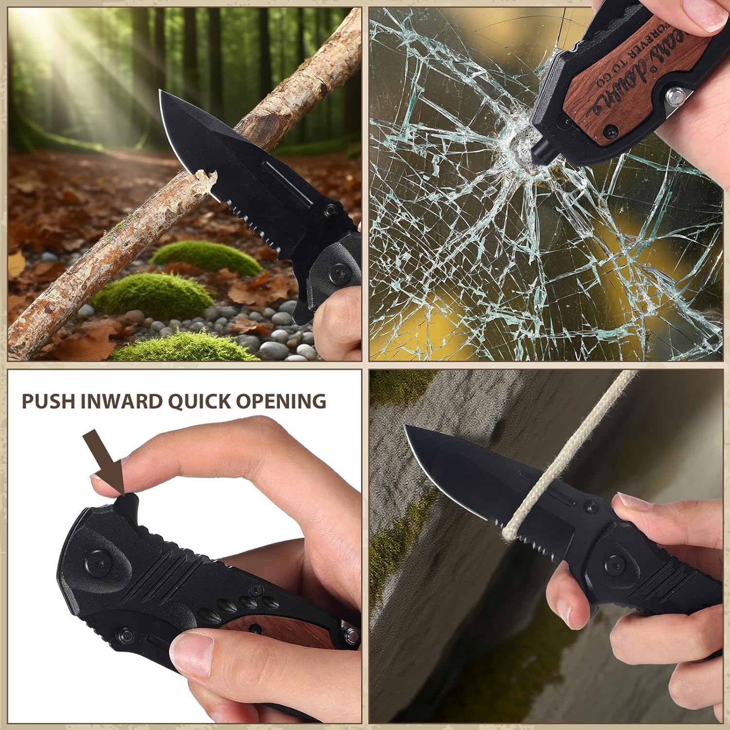 6 Years Iron Anniversary Keepsake Gifts for Him 6th Anniversary Iron Gift Engraved Pocket Folding Knife with Wood Box Customized Wedding Birthday Gifts for Men Outdoor Camping Activity